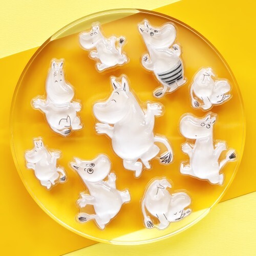 World Craft x Moomin - Moomin Face 3D Clear Stickers - Happy