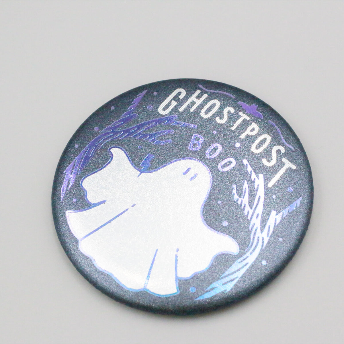OB1TOY x Rokkaku - Round Foil-Stamped Magnet - Ghost Post