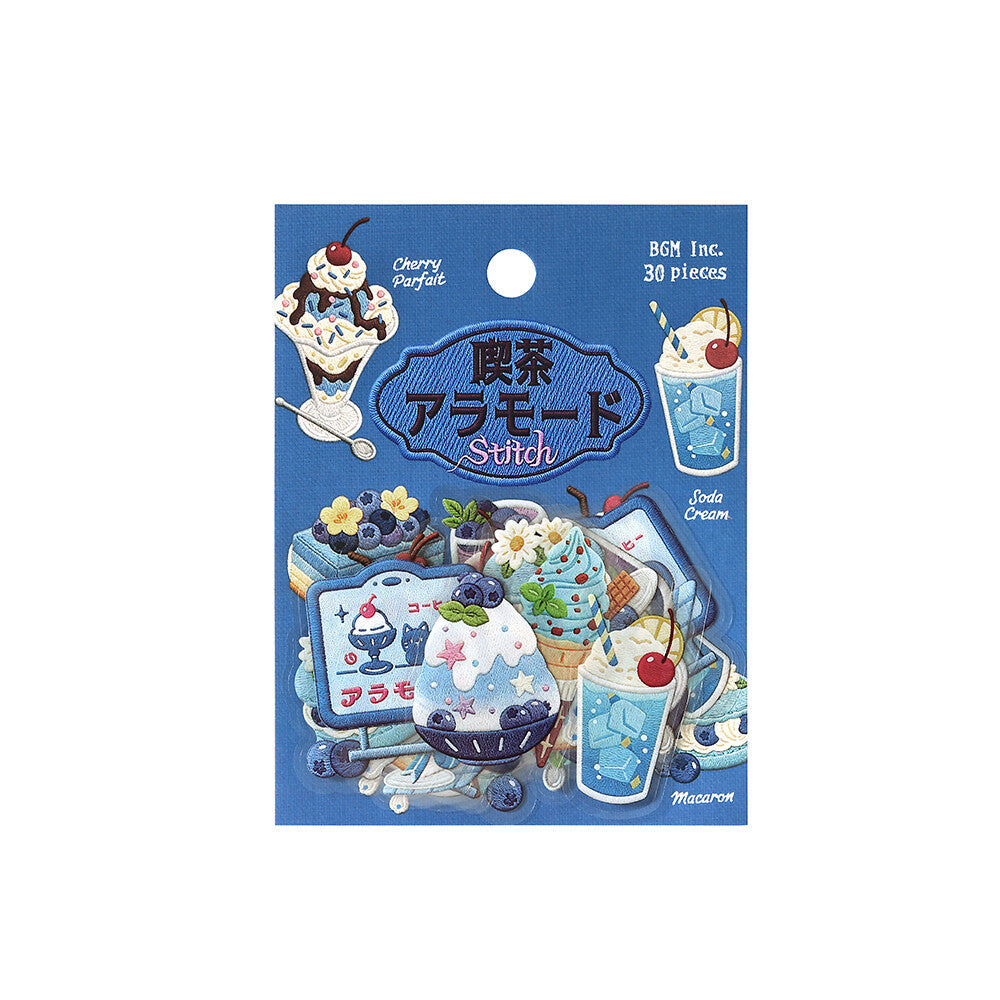 BGM - Clear Stickers - Cafe à la Mode Embroidery Book - Blue