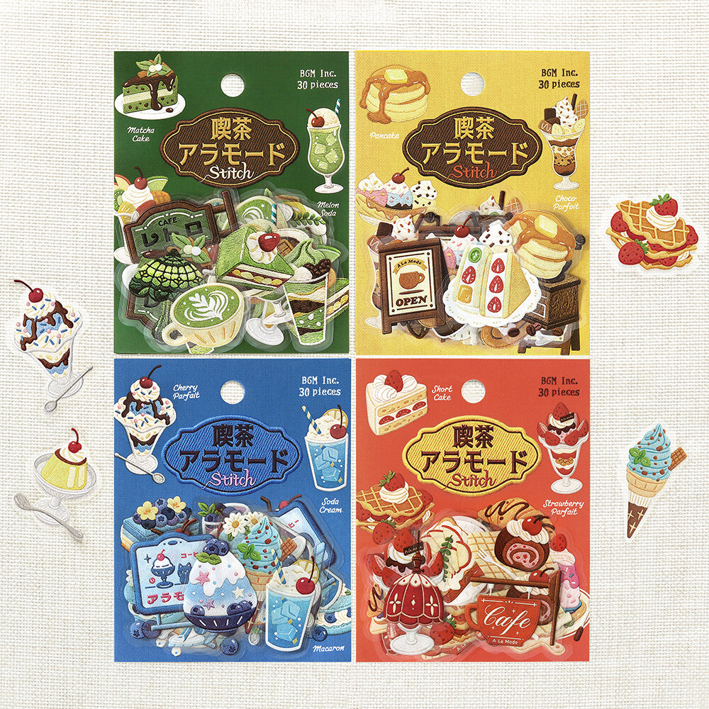 BGM - Clear Stickers - Cafe à la Mode Embroidery Book - Red