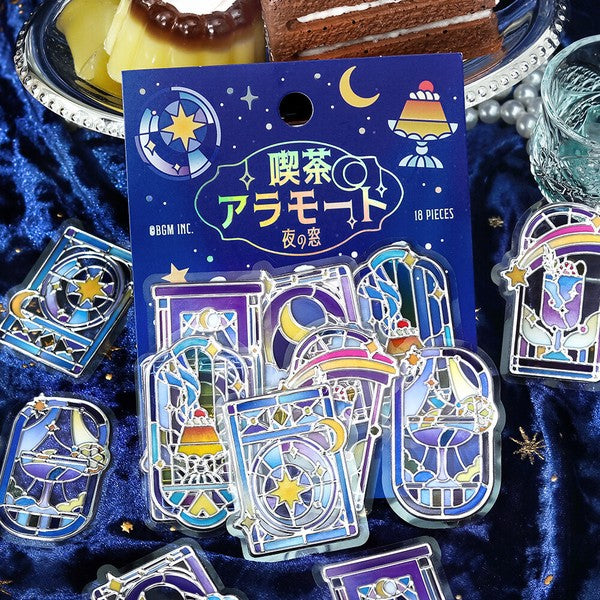 BGM - 3D Clear Stickers - Cafe à la Mode Traveling Window - Night Window
