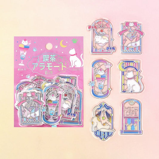BGM - 3D Clear Stickers - Cafe à la Mode Traveling Window - Cat's Window