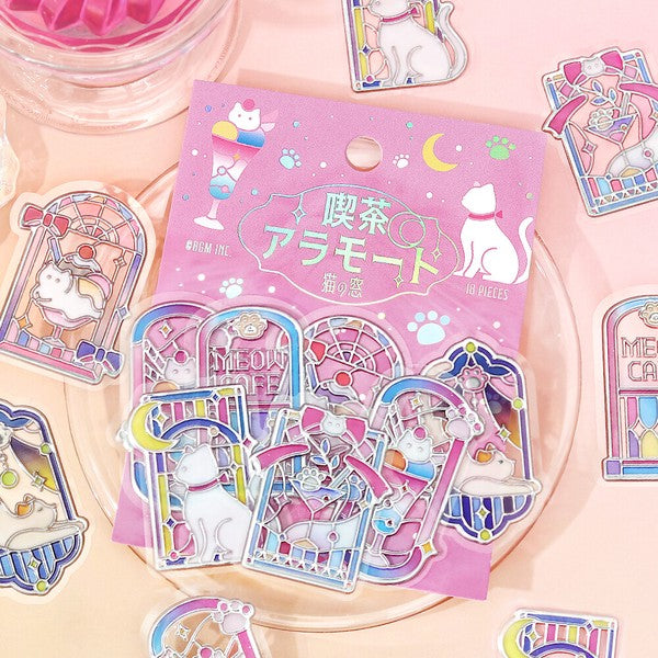 BGM - 3D Clear Stickers - Cafe à la Mode Traveling Window - Cat's Window