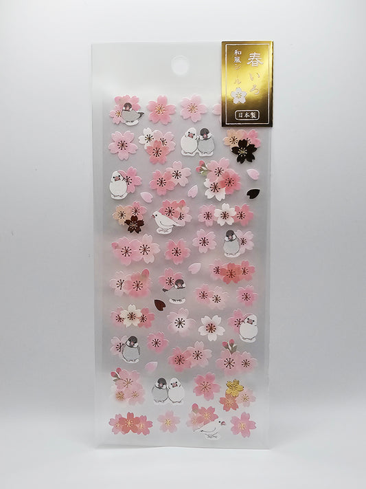 Active Corporation - Sticker Sheet - Sakura Birds