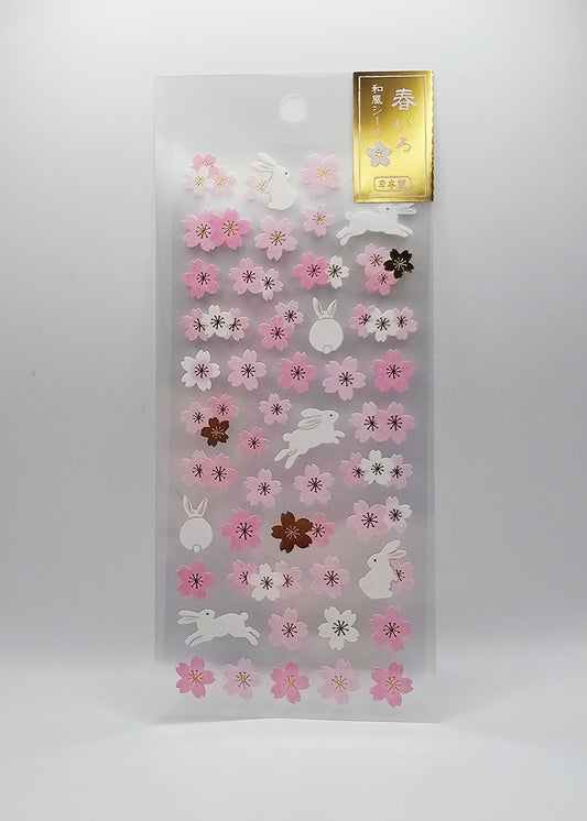 Active Corporation - Sticker Sheet - Sakura Rabbits