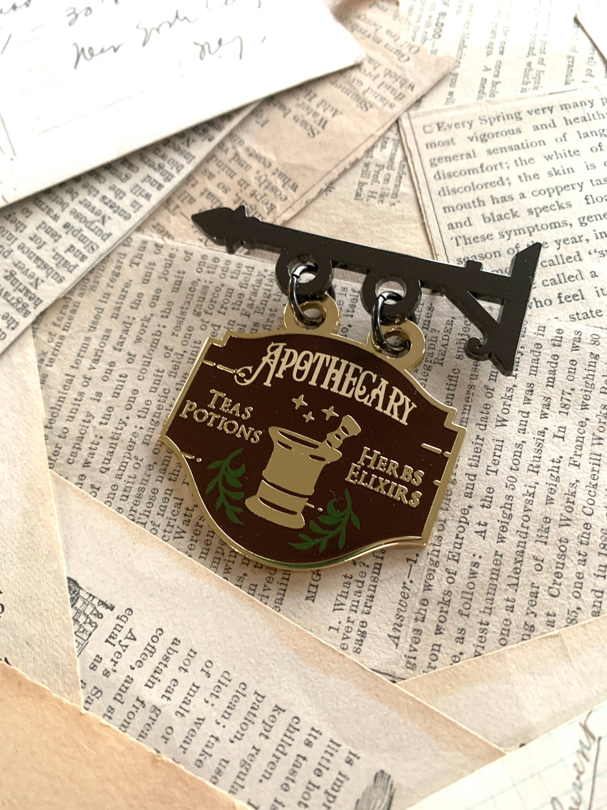 The Creeping Moon - Enamel Pin - Apothecary Shop Sign
