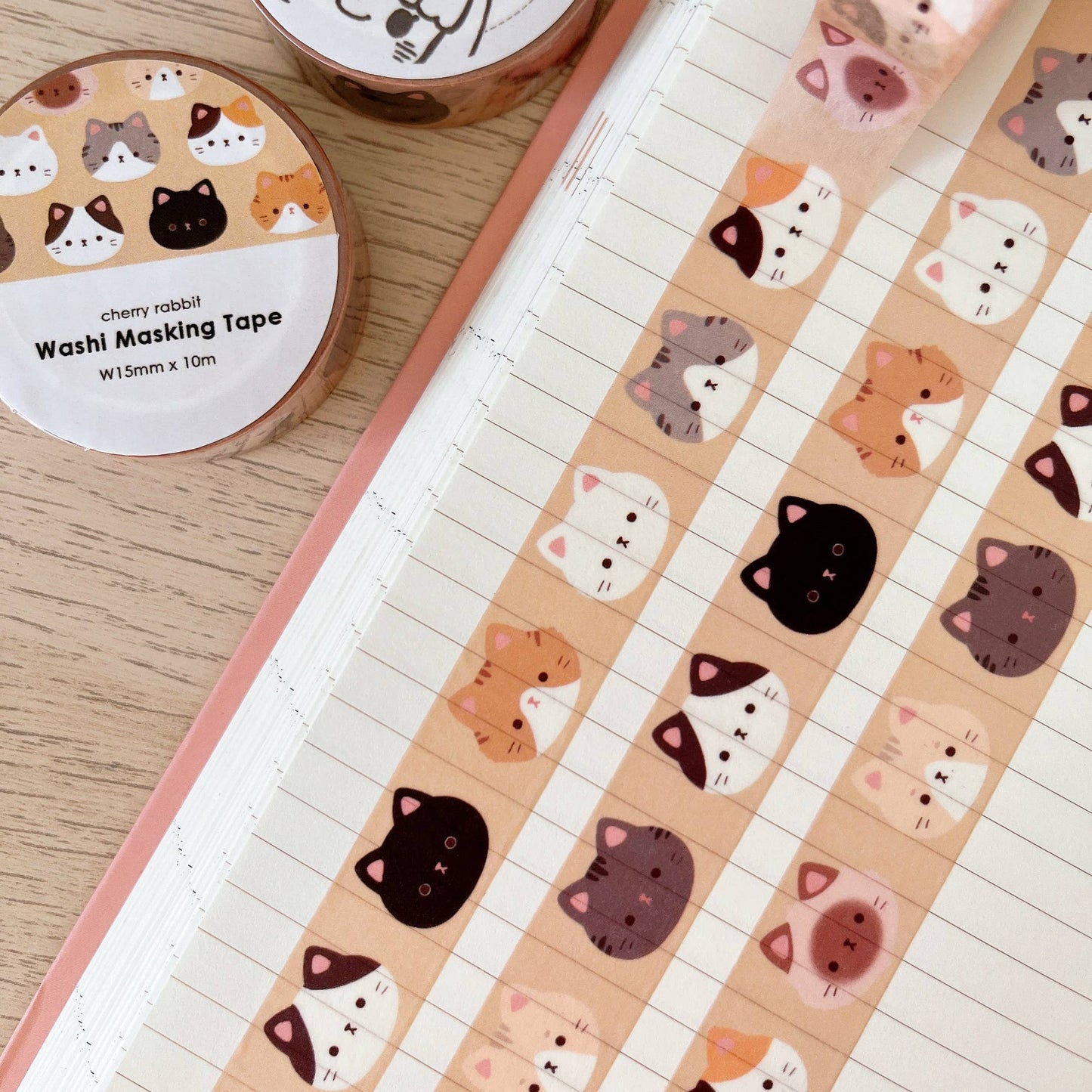Cherry Rabbit - Cat Heads Washi Tape