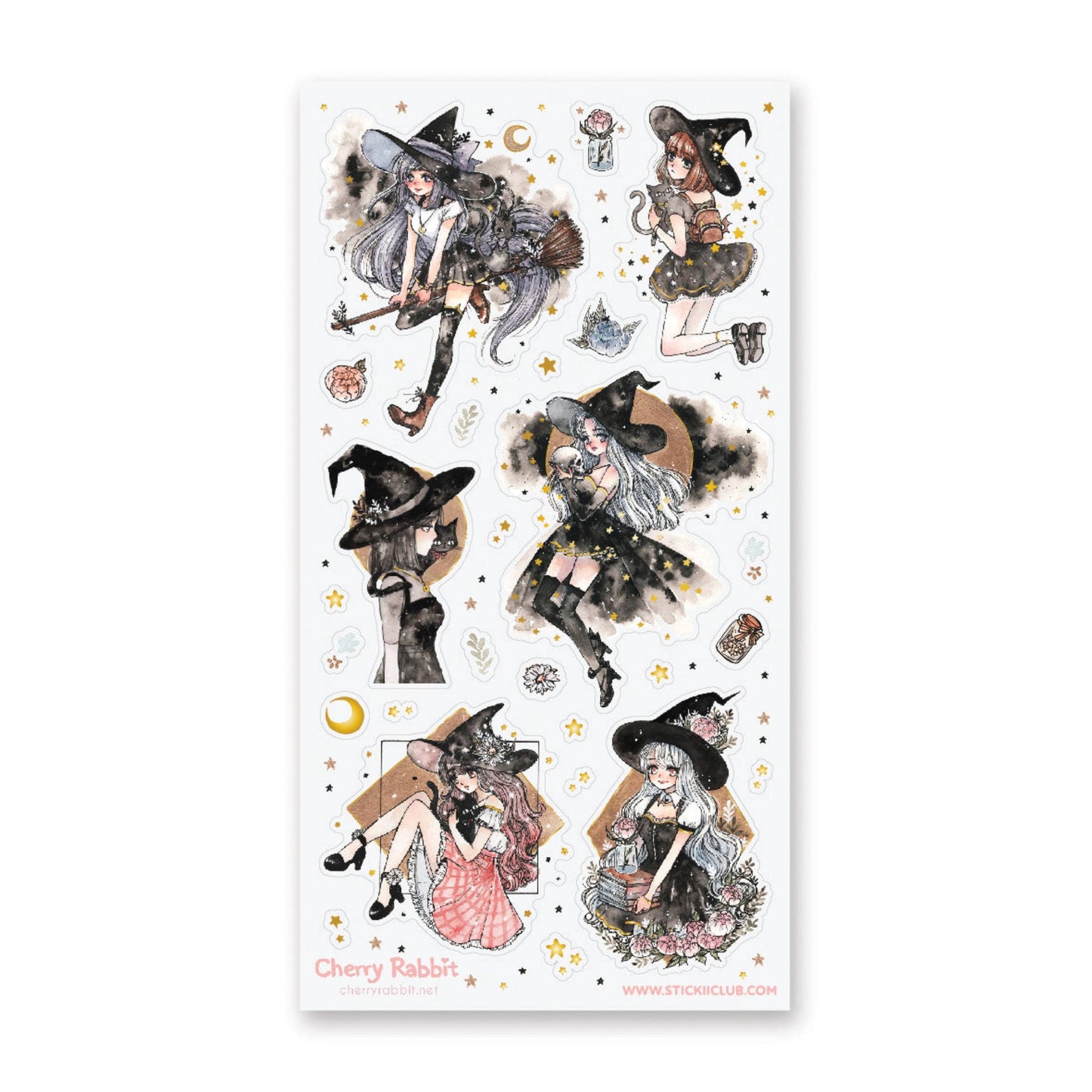 STICKII - Sticker sheet - Cherry Rabbit / Cherriuki - Darling Witches
