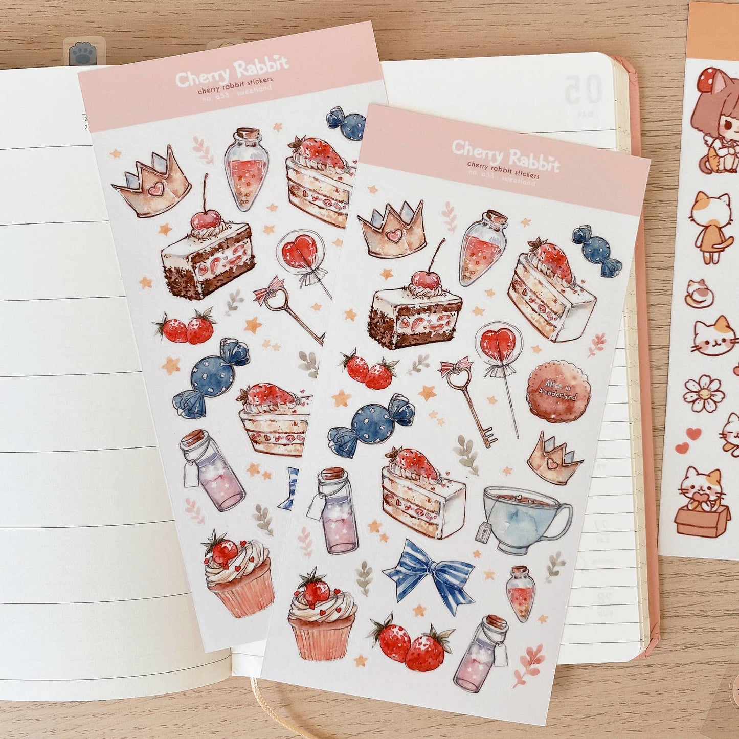 Cherry Rabbit - Sweetland Sticker Sheet no.053