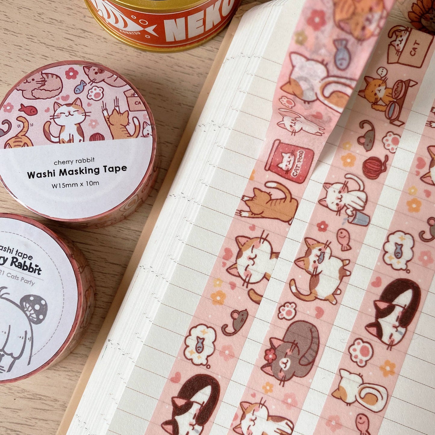 Cherry Rabbit - Cat Party Washi Tape