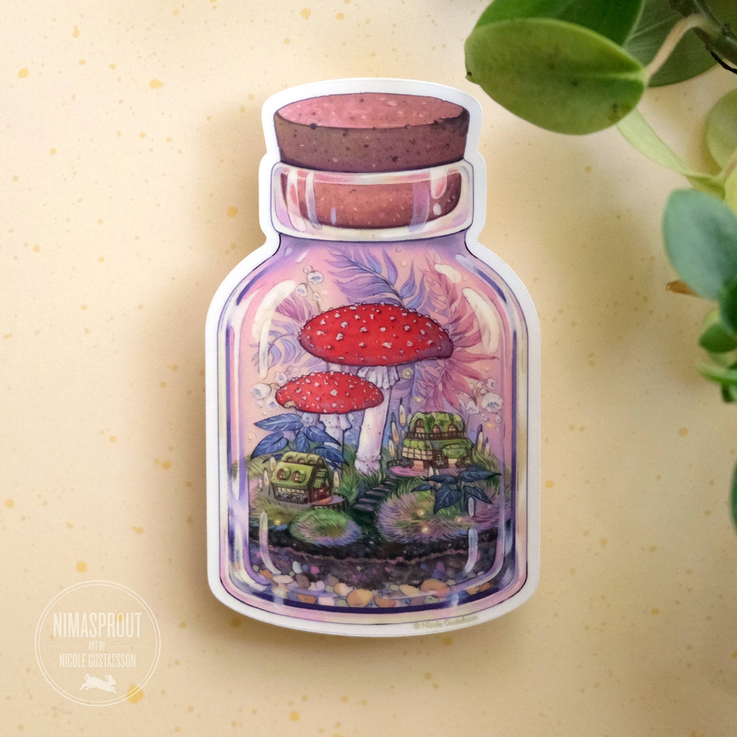 Nimasprout - Sticker - Mushroom Terrarium