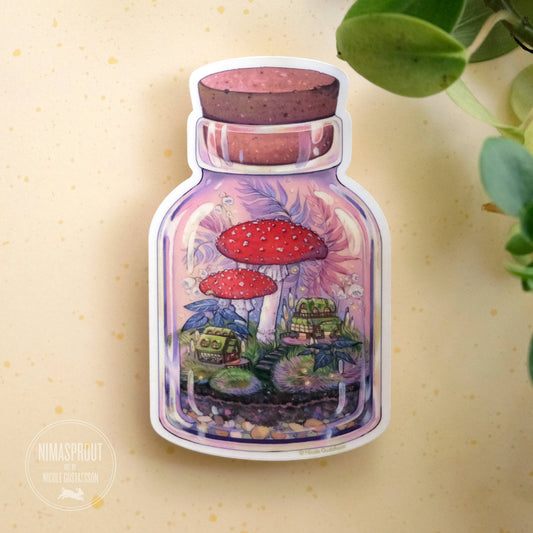 Nimasprout - Sticker - Mushroom Terrarium
