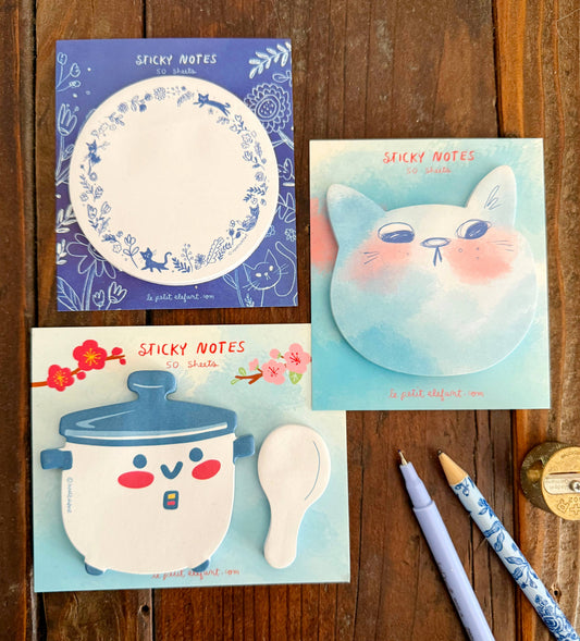 Le Petit Elefant - Sticky Notepad Set - Rice Cooker and Paddle