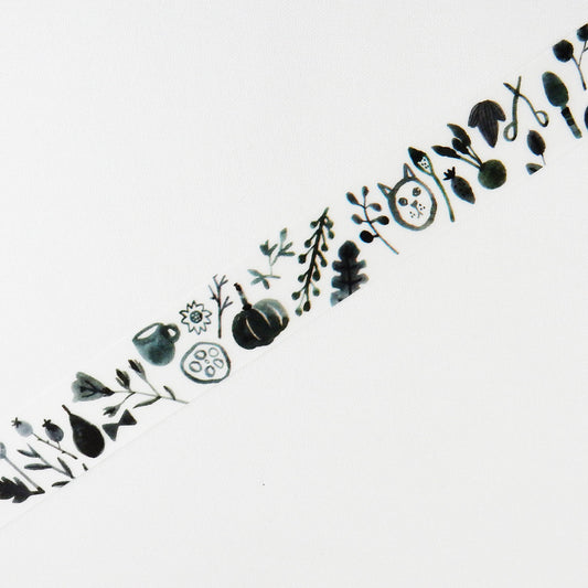 Round Top - Washi Tape - Soupy - Black and White Ephemera