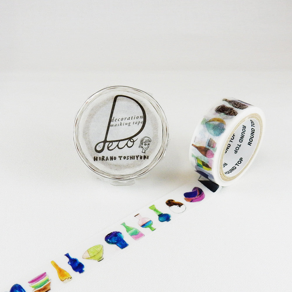 Round Top - Washi Tape - Hirano Toshiyuki - Pottery