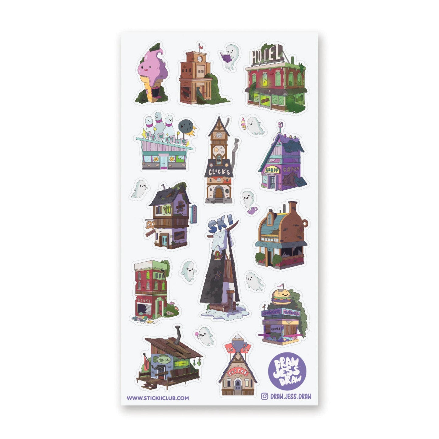 STICKII - Draw Jess Draw - Sticker Sheet - Ghost Town