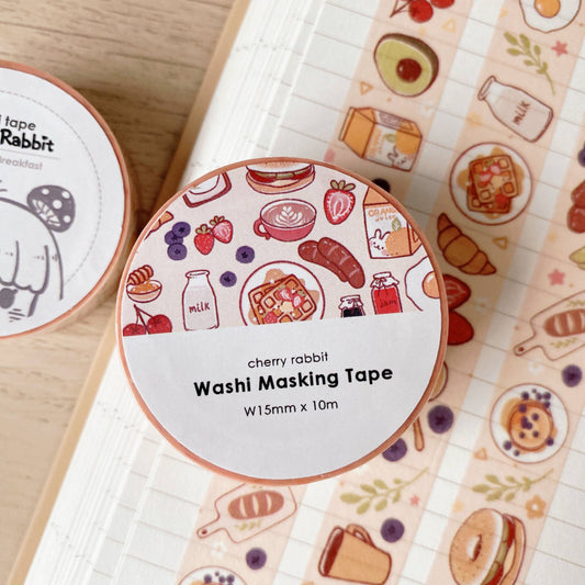 Cherry Rabbit - Breakfast Washi Tape