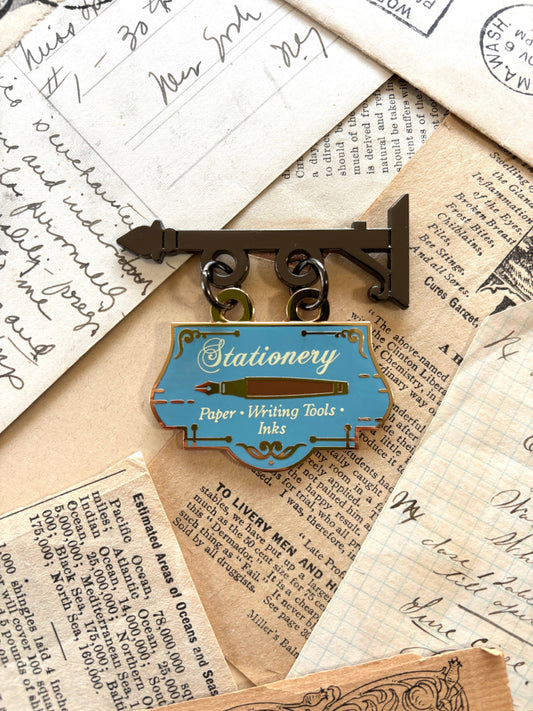 The Creeping Moon - Enamel Pin - Stationery Store Shop Sign