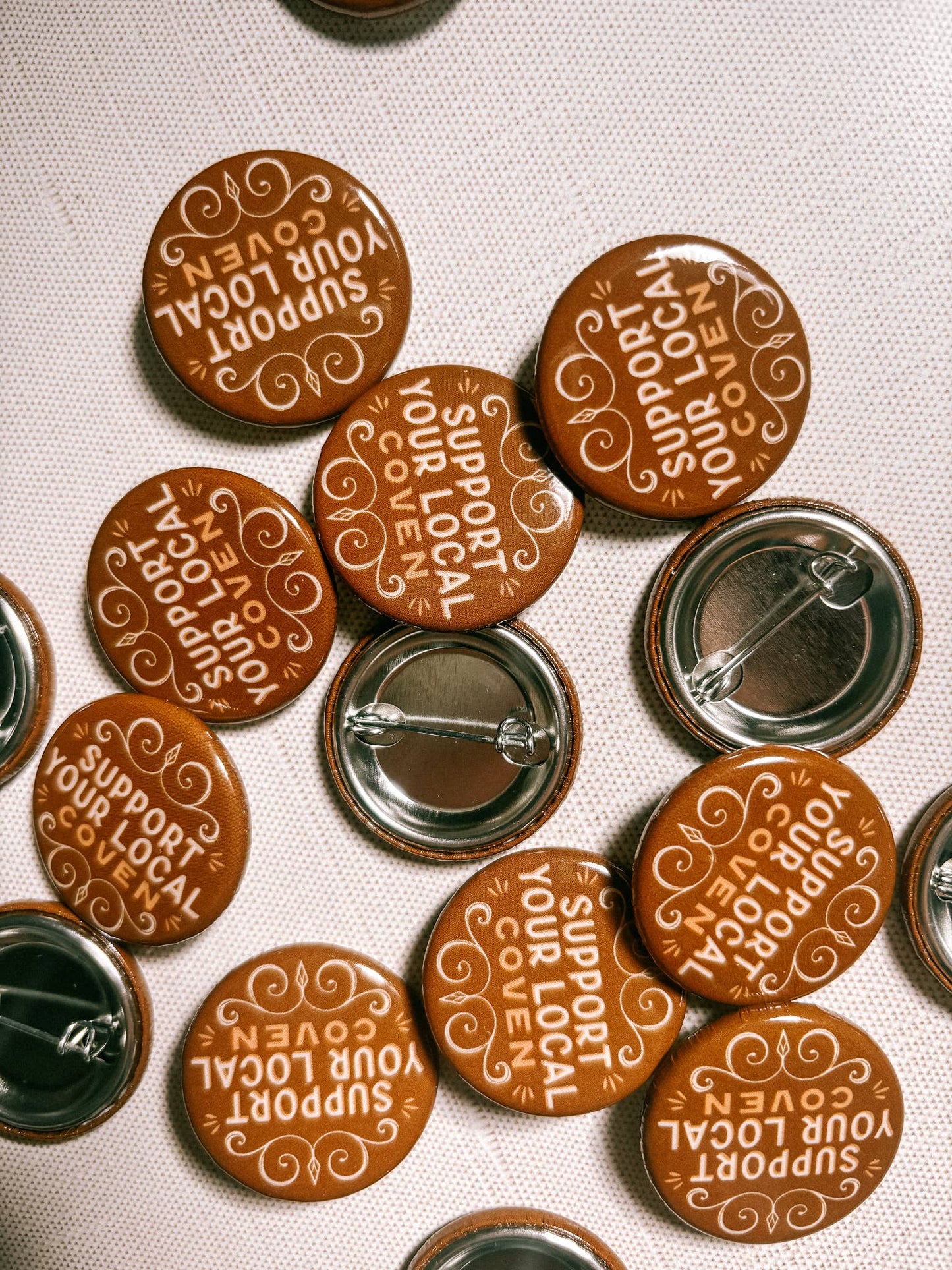 Lantern Print Co. - Button Pin - Support Your Local Coven