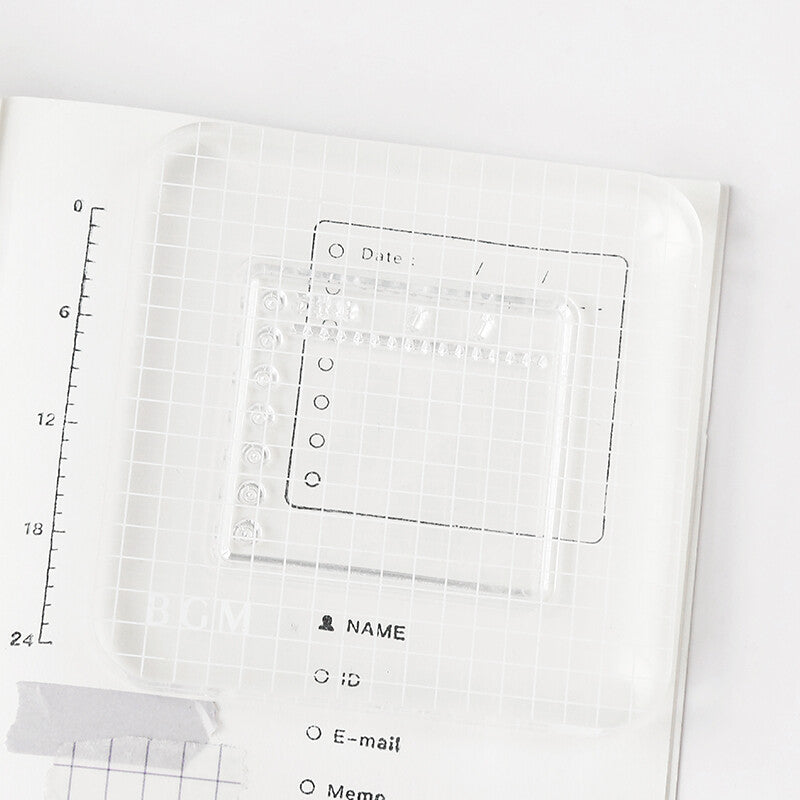 BGM - Clear Acrylic Stamp Block with Grid - Size Large