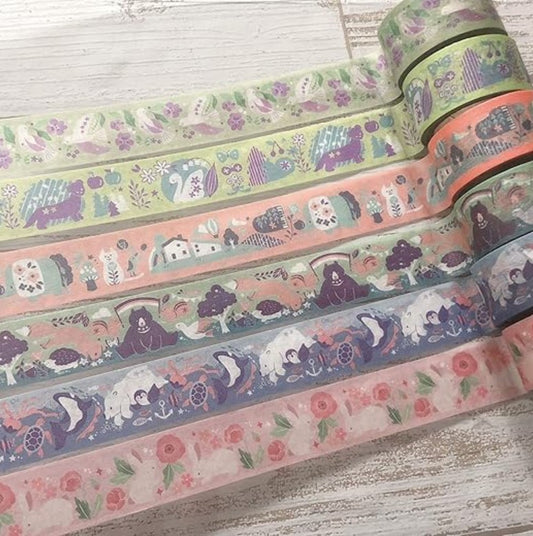 Kodomo No Kao - Washi Tape - Natsuko Taguchi - Atelier Naco - House and Animals