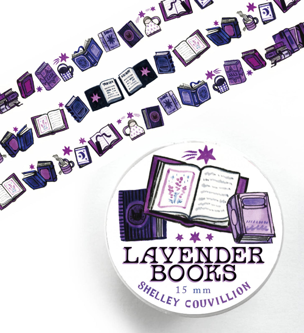 Book Moth Press - Washi Tape - Lavender Books