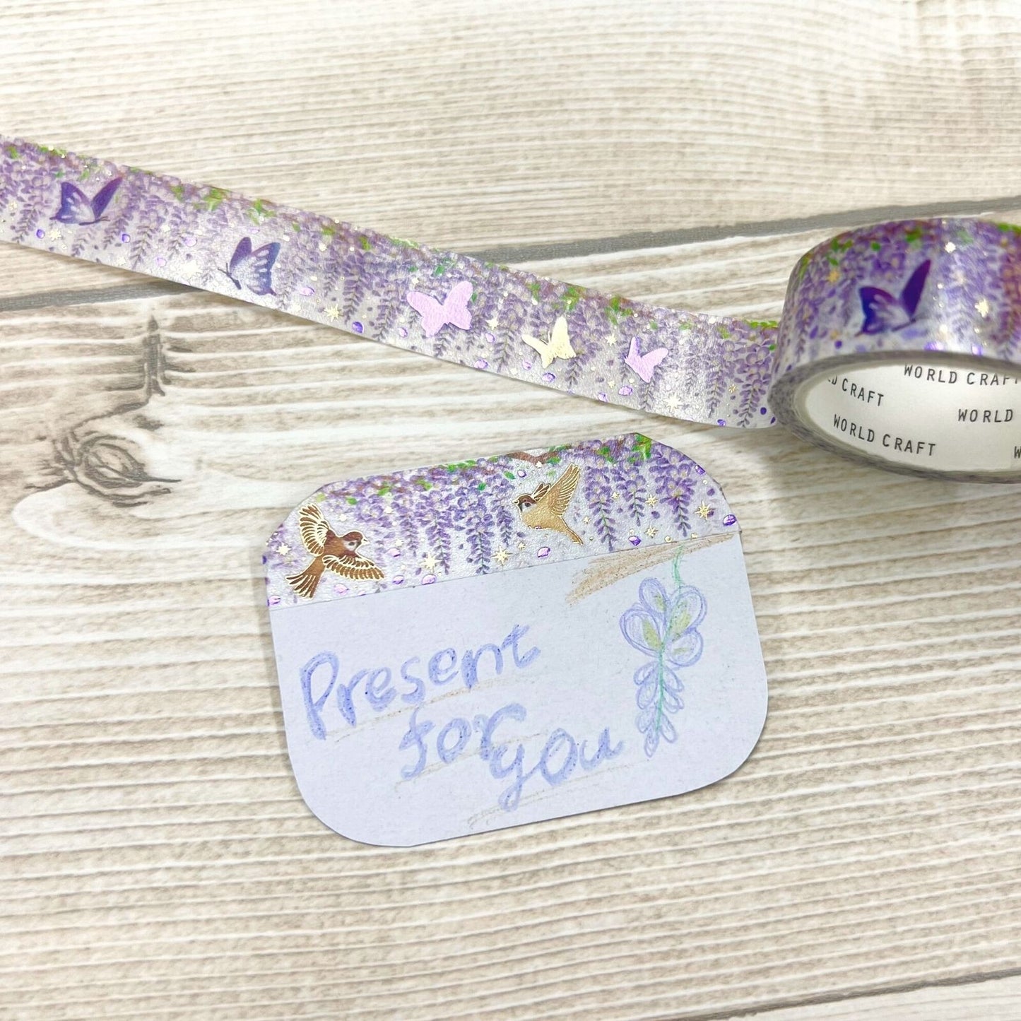World Craft - Foil-Stamped Washi Tape - Wisteria