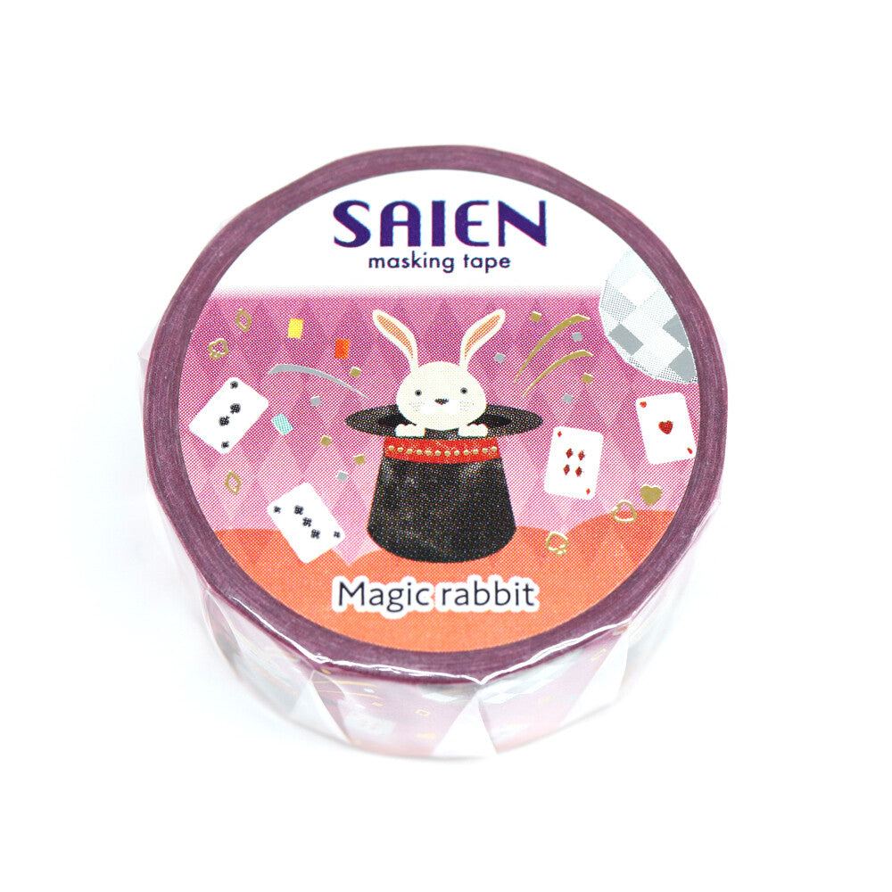 SAIEN - 20mm Foil-Stamped Washi Tape - Magic Rabbit
