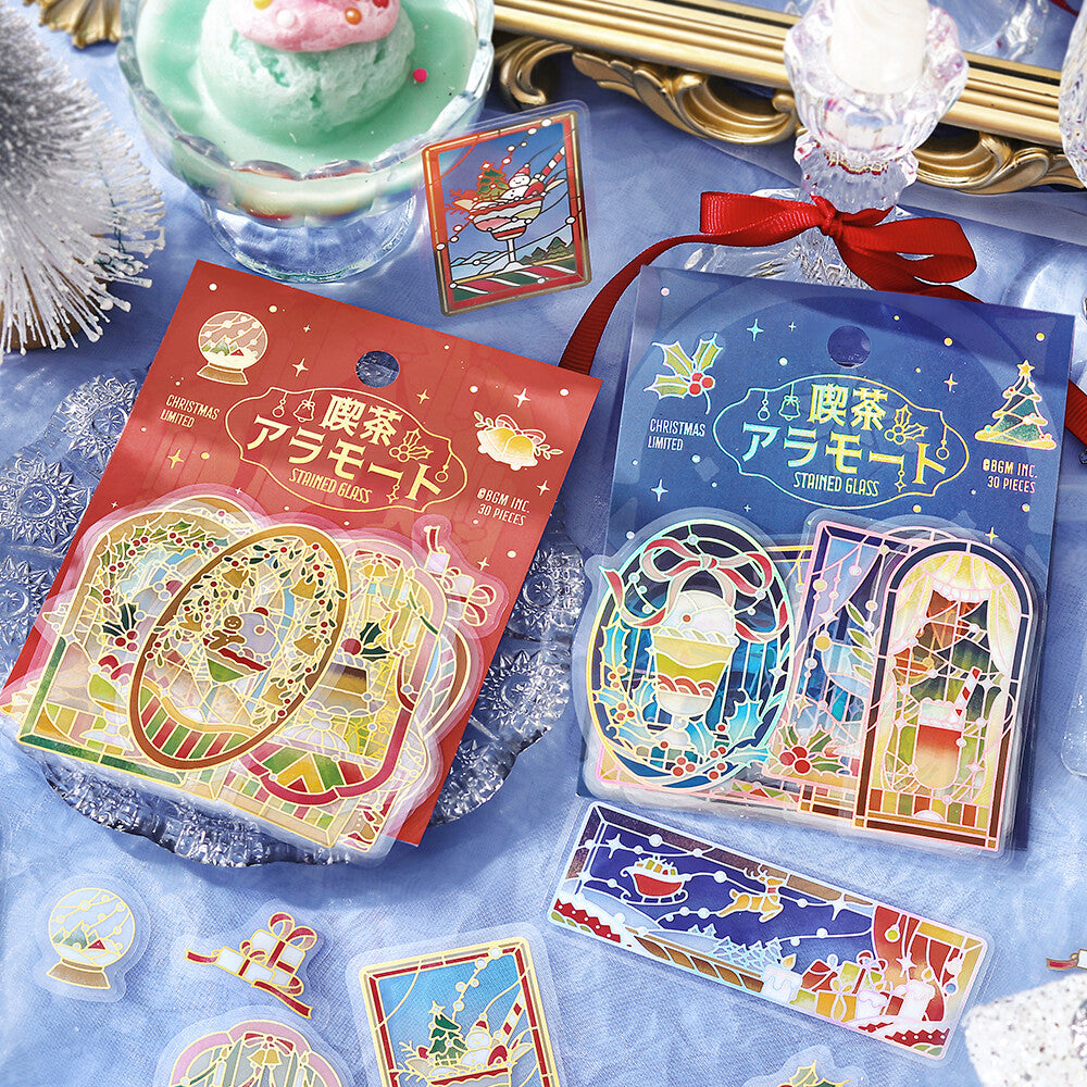 BGM - Clear Stickers - Christmas Limited - Stained Glass - Cafe a la Mode - Night