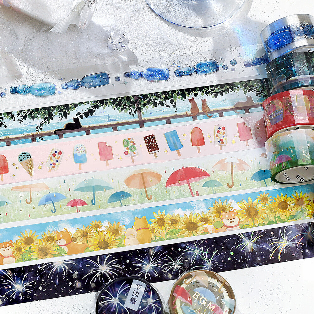 BGM Clear Tape - Summer Limited - Illustrated Sky - Fireworks