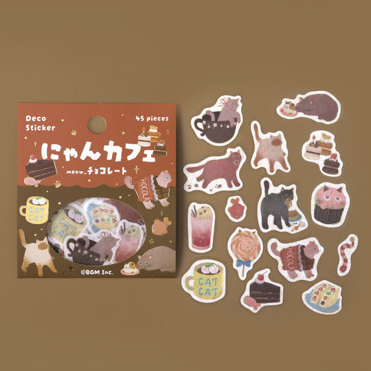 BGM Flake Stickers - Kitten Cafe - Chocolate