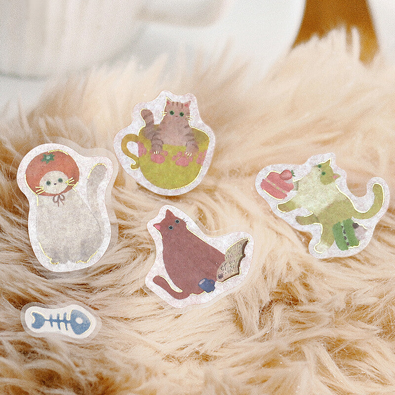 BGM Flake Stickers - Kitten Cafe - Orange