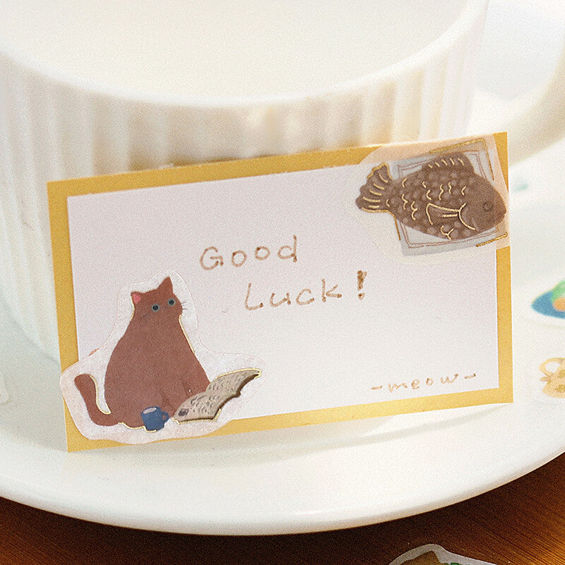 BGM Flake Stickers - Kitten Cafe - Orange