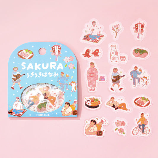 BGM - Sakura Limited Edition Flake Stickers - Uki Uki Uki Hanami