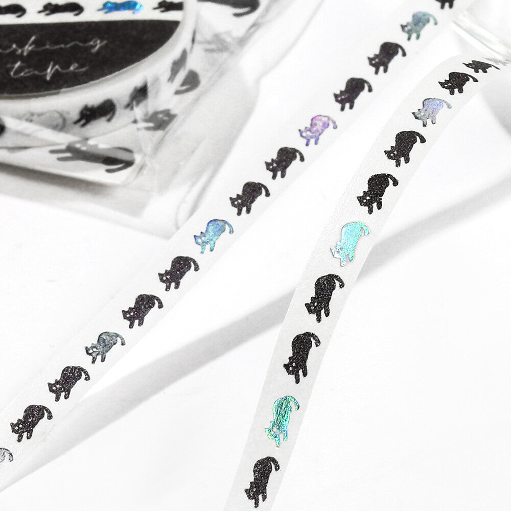 BGM Slim Washi Tape - Black Kitty
