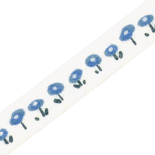 BGM Slim Washi Tape - Small Blue Flowers