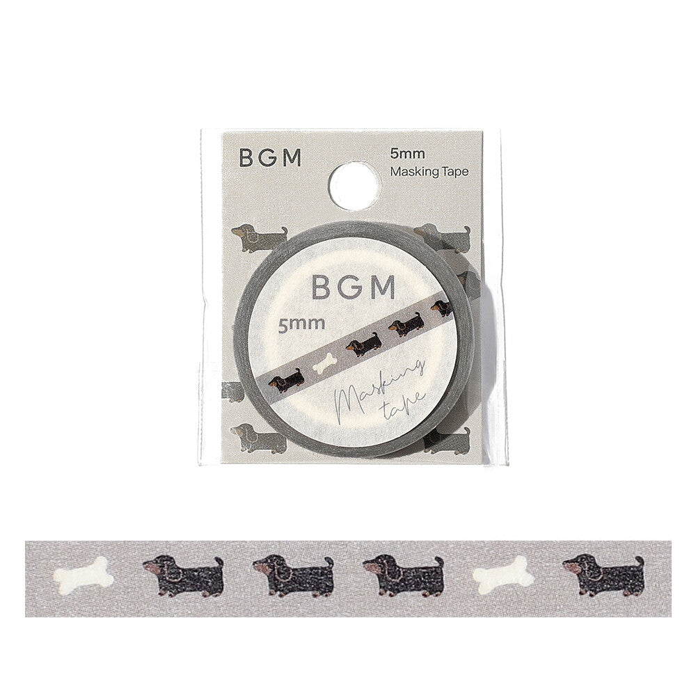 BGM Slim Washi Tape - Dachshund
