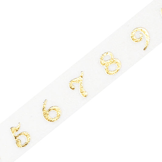 BGM Slim Washi Tape - Gold Numbers