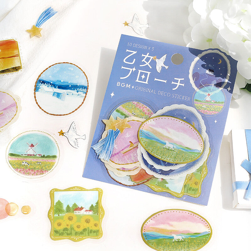 BGM Clear Seal Stickers - Brooch - Landscape