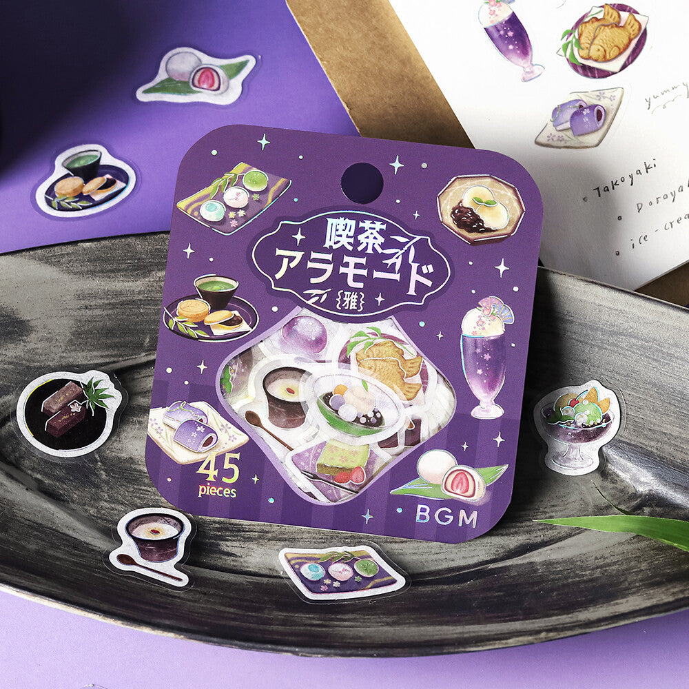 BGM - Flake Stickers - Cafe a la Mode - Miyabi Japanese Cafe - Purple