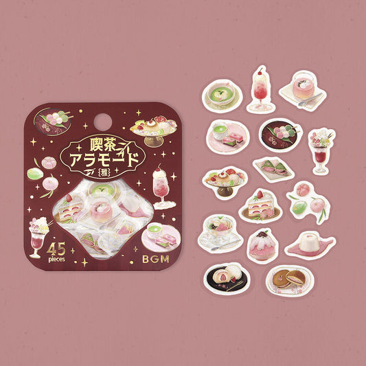 BGM - Flake Stickers - Cafe a la Mode - Miyabi Japanese Cafe - Red