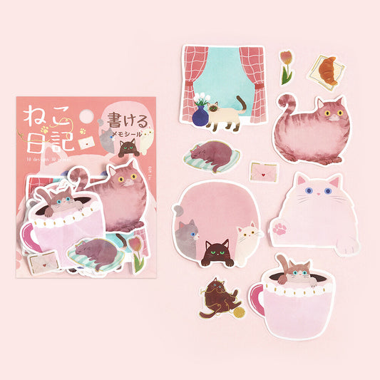 BGM - Flake Stickers - Cat Diary - Pink