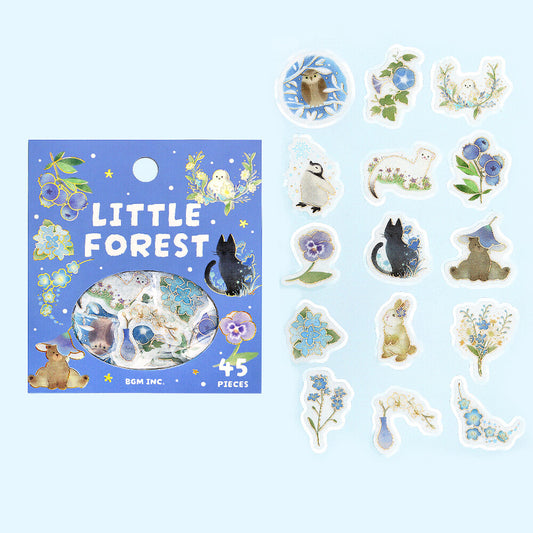 BGM Little Forest Flake Stickers - Blue
