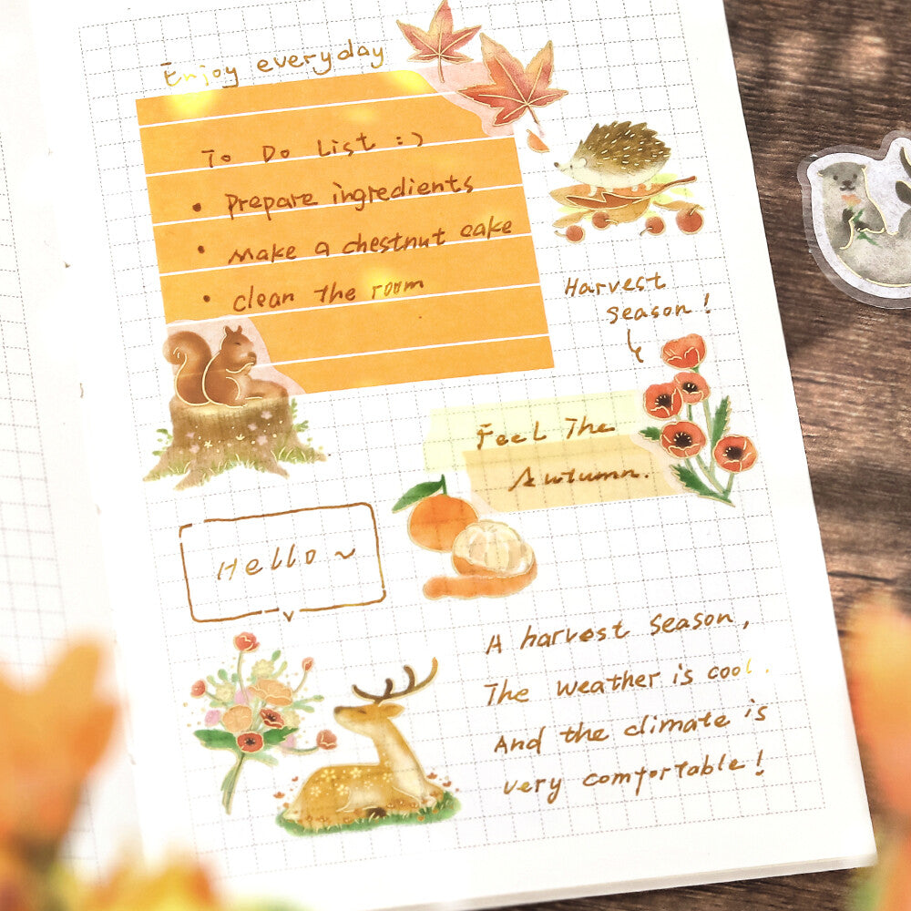 BGM Little Forest Flake Stickers - Yellow