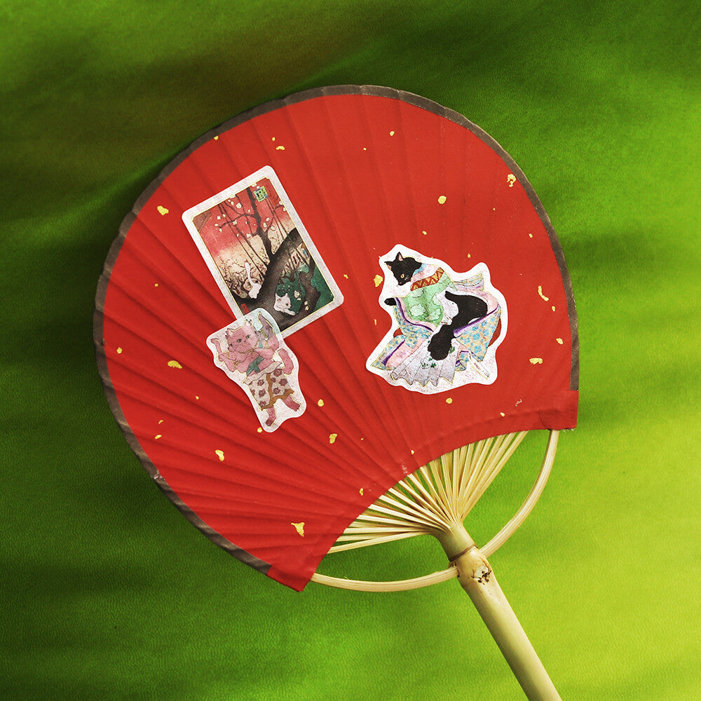 BGM Flake Stickers - Nyapanese Art Neko - Green
