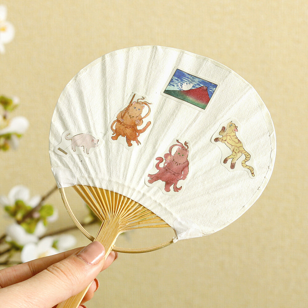 BGM Flake Stickers - Nyapanese Art Neko - Yellow