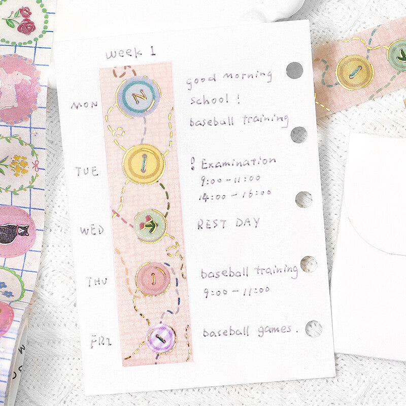 BGM Washi Tape - Life - Colorful Buttons