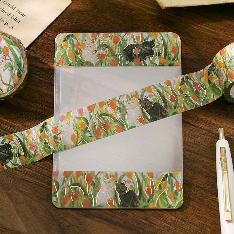 BGM Washi Tape - Flowers and Cats - Let's Play Together