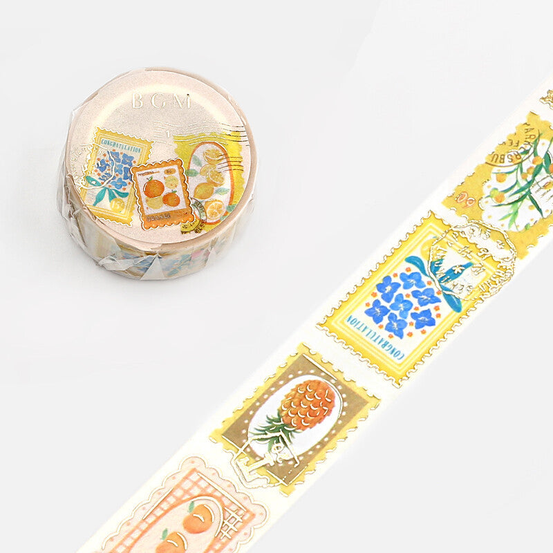 BGM Washi Tape - Post Office - Yellow Plants