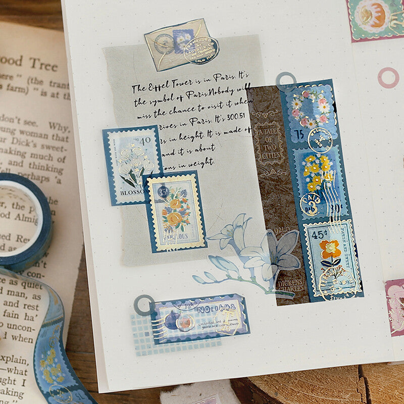 BGM Washi Tape - Post Office - Blue Plants